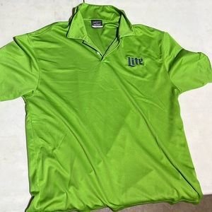 Men’s green miller lite Nike Indy motor speedway dri-fit polo
